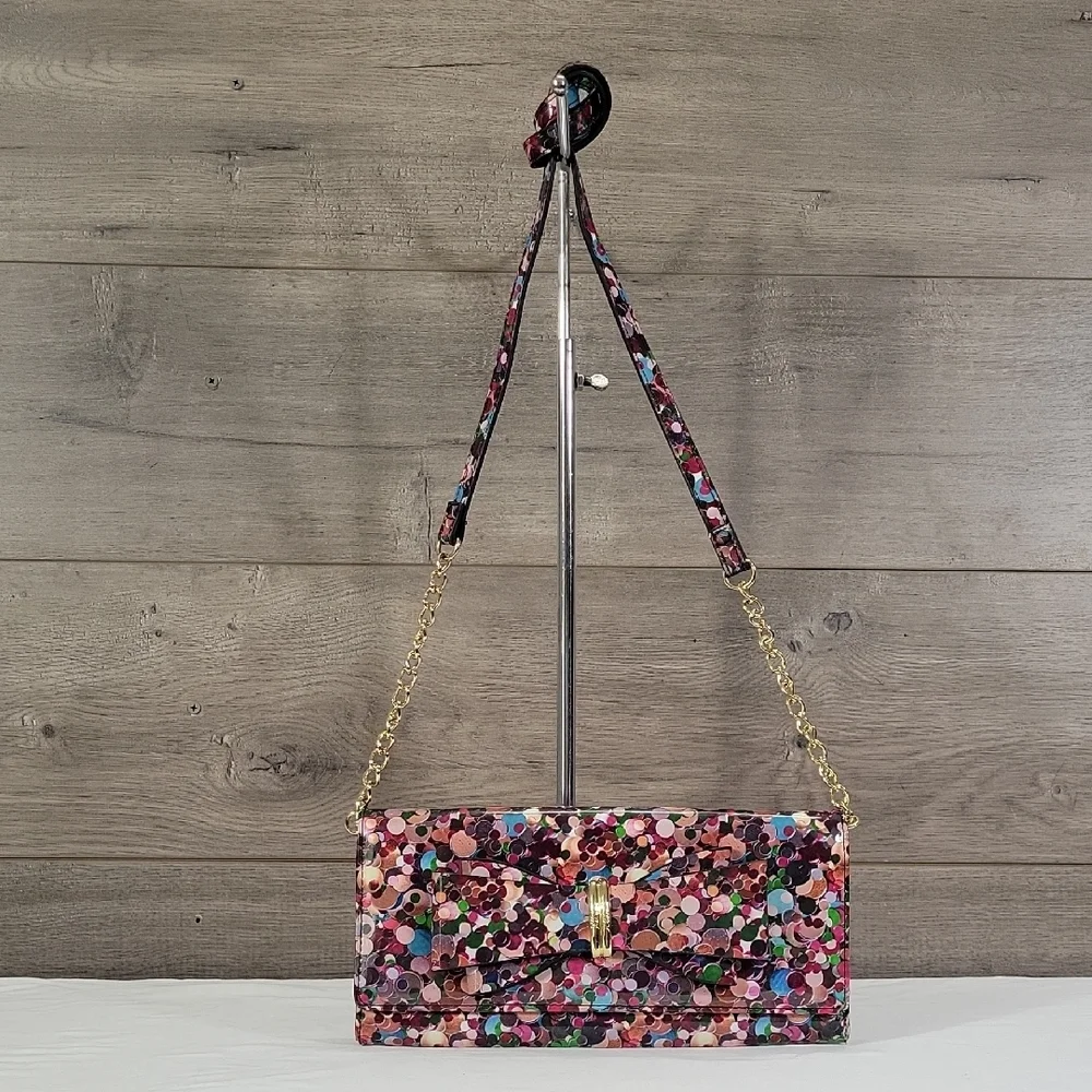 Betsey Johnson Multi-Color Bow PVC Crossbody Shoulder Bag